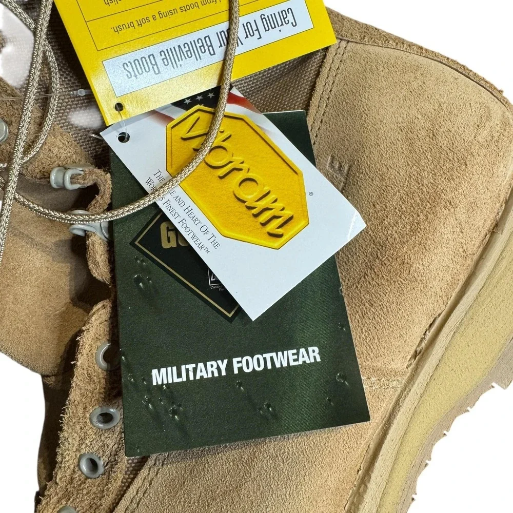 Belleville 790G Combat Boots Mens Size 14 Beige‎ Suede Gore-Tex Vibram Military